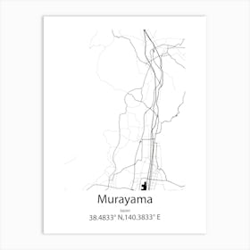 Murayama,Japan Minimalist Map Poster