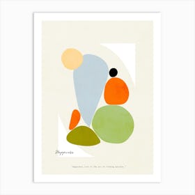 Minimal 'Happiness' in Colour – Organic Mid-Mod Geometry (2/2) Art Print