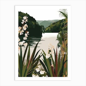 Landscape With Flowers Art Print