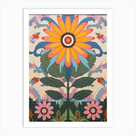 Flower Motif Painting Aster 4 Art Print