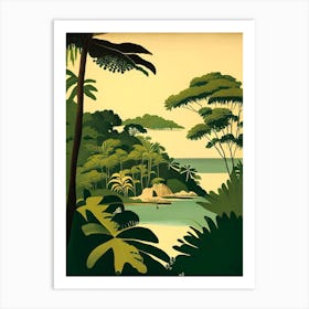 Roatan Island Honduras Rousseau Inspired Tropical Destination Art Print