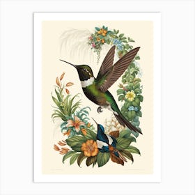 Hummingbird botanical flower beauty 6 Art Print