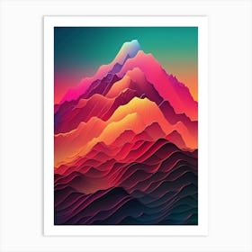 Abstract Gradient Mountains Canvas Art Art Print