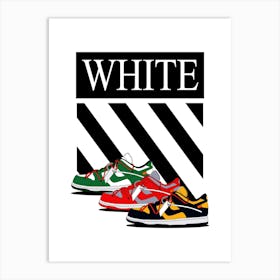 White Sneakers dunk Art Print