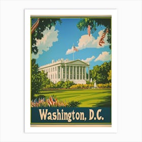 Aihrgdesign A Mid Century Modern Travel Poster For Washington DC 2 Art Print