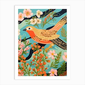 Maximalist Bird Painting American Goldfinch 2 Art Print