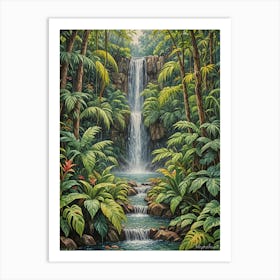 Waterfall In The Jungle no2 Art Print