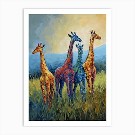 Abstract Geometric Colourful Giraffe 2 Art Print