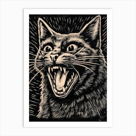 Screaming Cat Art Print