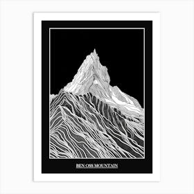 Ben Oss Mountain Line Drawing 3 Poster Art Print