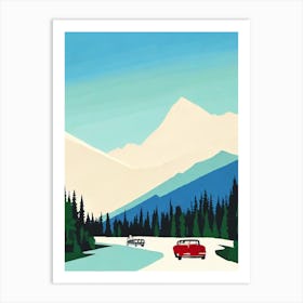 Sun Peaks, Canada Midcentury Vintage Skiing Poster Art Print