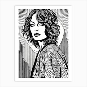 Lino Black And White beauty, 1143 Art Print