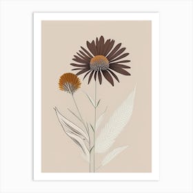 Echinacea Spices And Herbs Retro Minimal 2 Art Print