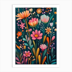 Flowers In The Garden Art Print