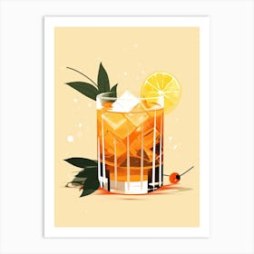 Illustration Mai Tai Floral Infusion Cocktail 3 Art Print