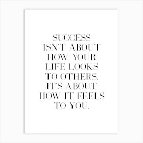 Success quote (white tone) Art Print