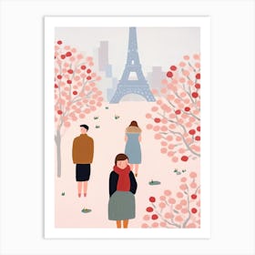 In Paris With The Eiffel Tower Scene, Tiny People And Illustration 7 Art Print