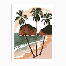 Palm Trees On The Beach 18 Art Print