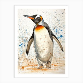 Humboldt Penguin Laurie Island Watercolour Painting 2 Art Print