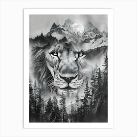 Lion In The Forest 15 Art Print