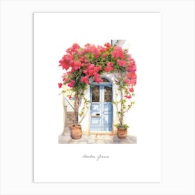 Rhodes, Greece   Mediterranean Doors Watercolour Painting 2 Poster Art Print