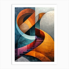 Abstract Stair Painting Art Print