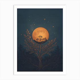 Moonlight Tree Art Print