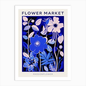 Blue Flower Market Poster Passionflower Market Poster 1 Art Print