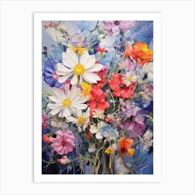 Abstract Flower Painting Cineraria Art Print