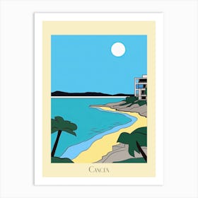Poster Of Minimal Design Style Of Cancun, Mexico 3 Art Print
