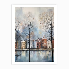 Winter City Park Painting Vondelpark Amsterdam 2 Art Print