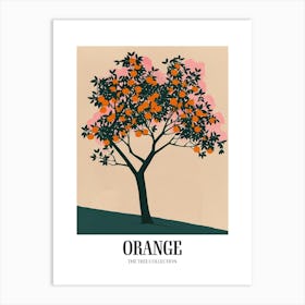 Orange Tree Colourful Illustration 3 Poster Art Print