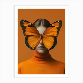 2024 May Poster Butterfly Head Girl Art Print