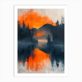 Sunset In The Mountains 4 Art Print