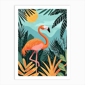 Greater Flamingo Italy Tropical Illustration 6 Art Print