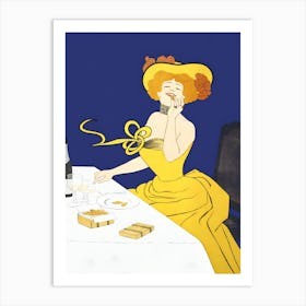 Lady At A Table Art Print