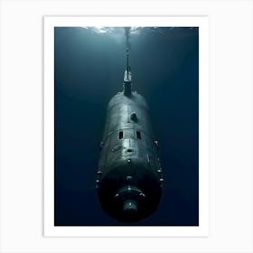 Submarine In The Ocean-Reimagined 14 Art Print