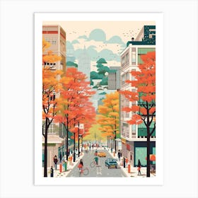 Tokyo In Autumn Fall Travel Art 4 Art Print