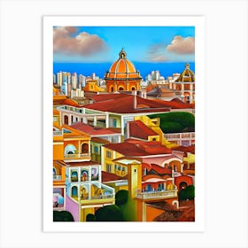 Cityscape Of Cartagena Art Print