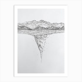 Pikes Peak Usa Line Drawing 2 Art Print