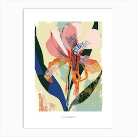 Colourful Flower Illustration Poster Cyclamen 2 Art Print