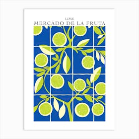 Mercado De La Fruta Lime Illustration 4 Poster Art Print