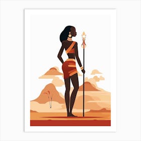 Minimalist Whispers: African Tribe's Untold Stories Art Print
