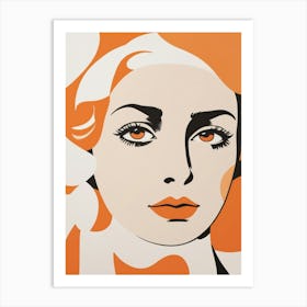 matisse woman portriat in orange watercolour Art Print