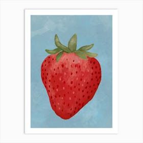 Strawberry Watercolor Painting Art Print