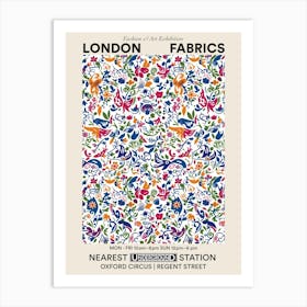 Poster Petals Tango London Fabrics Floral Pattern 3 Art Print
