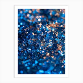 Blue Glitter Background 1 Art Print