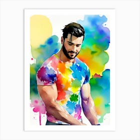 Man In A Colorful Shirt 2 Art Print