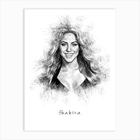 Shakira Drawing Art Print