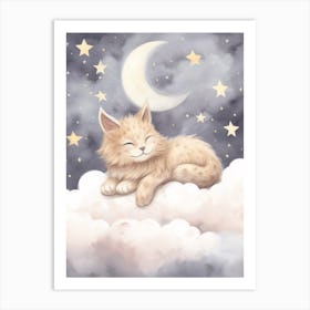 Sleeping Baby Lynx Art Print